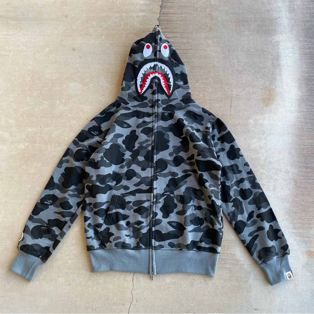 Bape Shark Hoodie Sweatshirt ABC Camo Black Grey Baby Milo Nigo A Bathing Ape